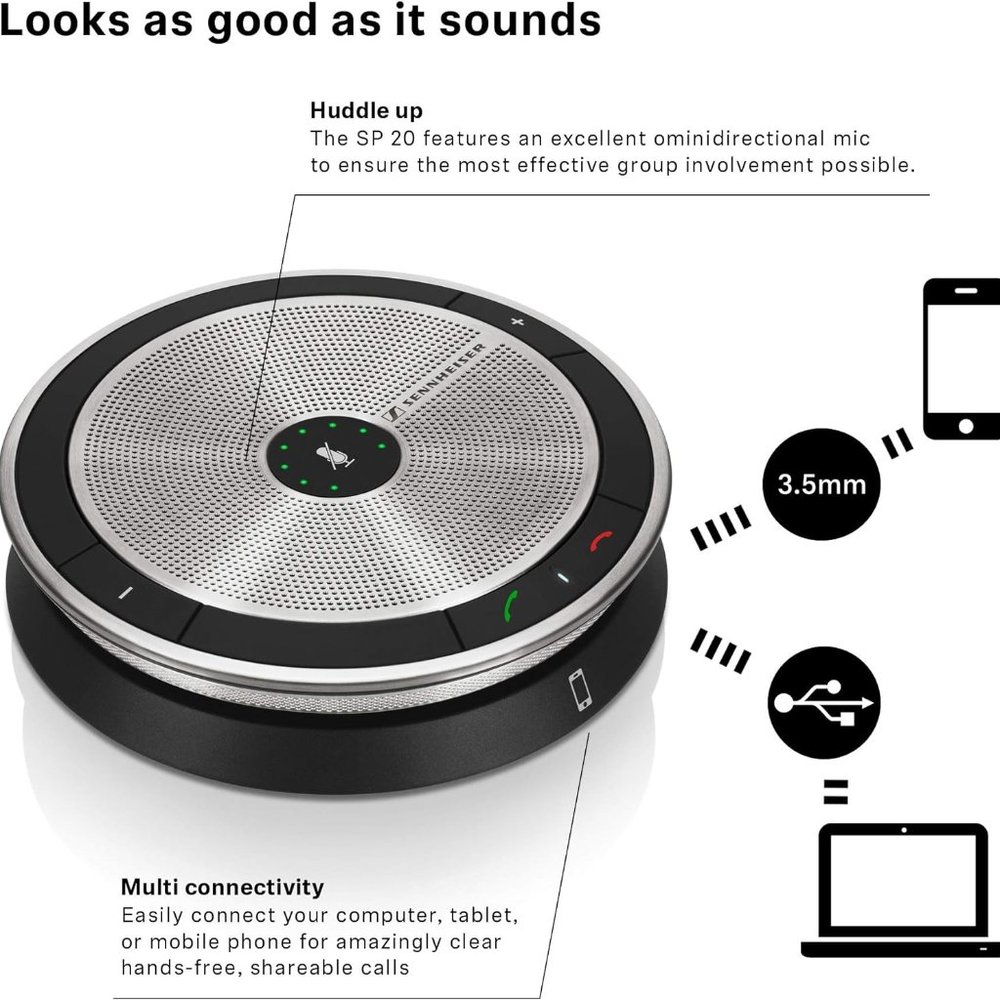Sennheiser - Speakerphone Enterprise Solution for Mobile Devices - SP 20 ML